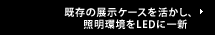 既存の展示ケースを活かし、照明環境をLEDに一新